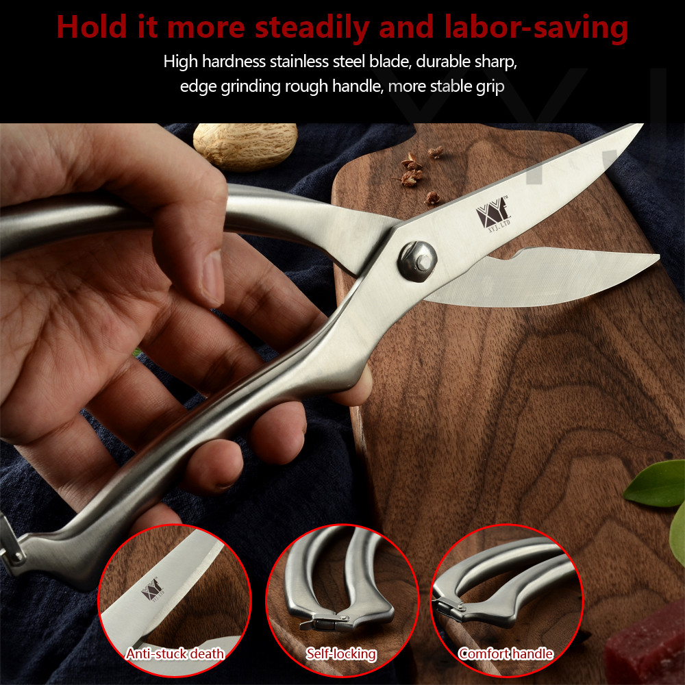 

XYj Stainless Steel Kitchen scissor Tool Best Kitchen Poultry Chicken Bone scissor Cutter Cook Tool Gadget shear Fish Duck Cut
