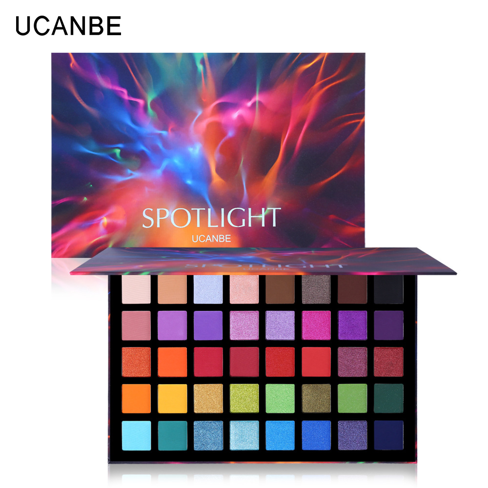 

40 Colors Eye Shadow Palette UCANBE Spotlight Colorful Artist Shimmer Glitter Matte Pigmented Powder Pressed Eyeshadow Makeup Kit, Picture color