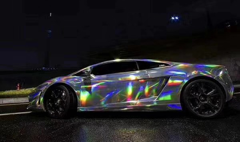 Holographique Laser Blanc Perle Chrome irisé Vinyle Film Voiture Wrap changement de couleur