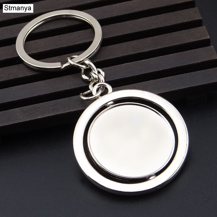 

Round Blank Rotating Metal Tag Keychain New Car Keychain