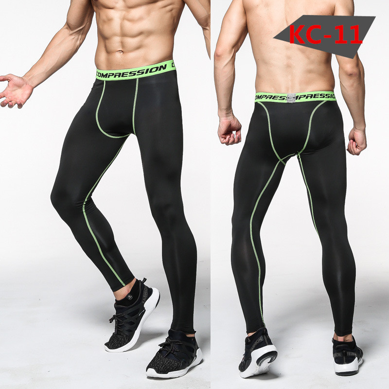 

men WearCompression Pants Sports Running Tights Basketball Gym Pants Bodybuilding Joggers Jogging Skinny Black Leggings Trousers, Colour 1