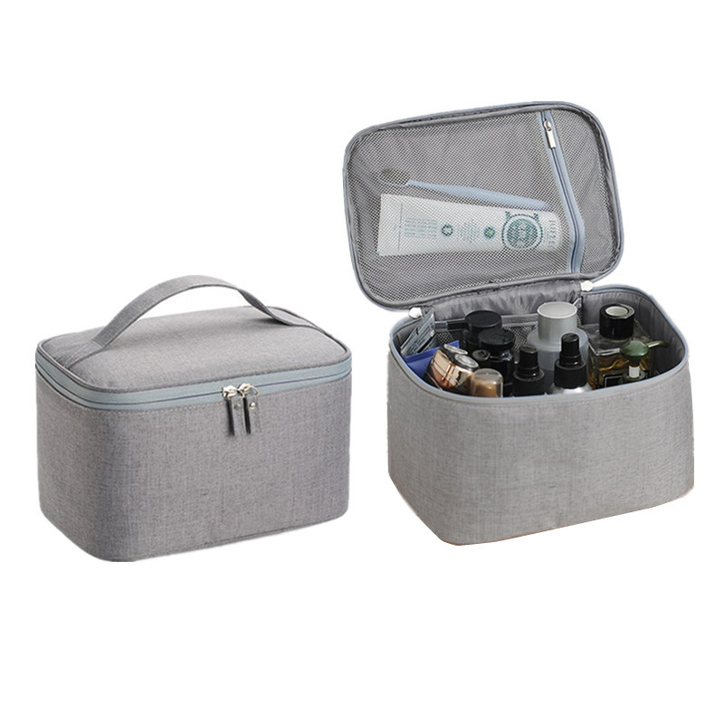 

Men's Travel Toiletry Cosmetic Bag Solid color Wash Make up Cases Box Male Shaver Storage Pouch Makeup Organizer For Women 2019, Black