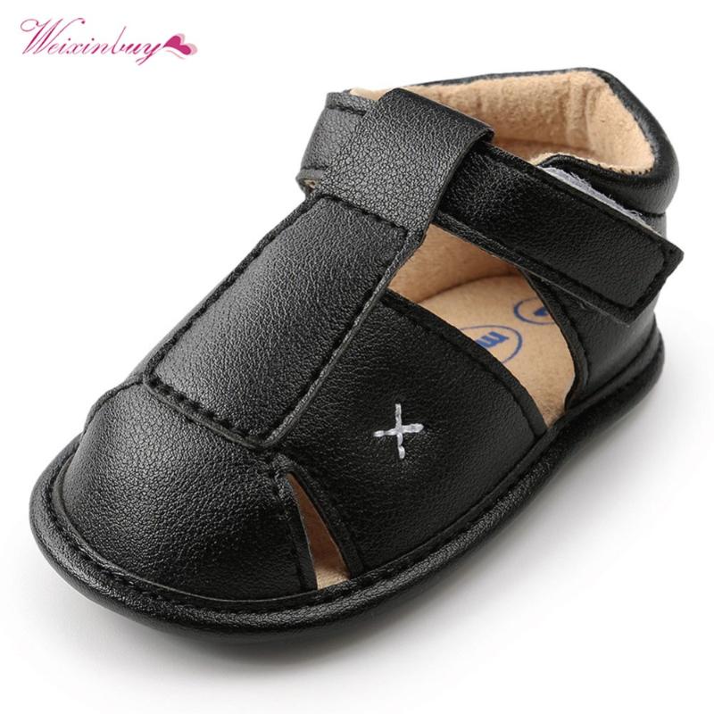 

Summer Shoes Baby Boys Sandals Soft Leather Boy Summer Prewalker Soft Sole Genuine Leather Beach Sandals 4 Colors, Ql