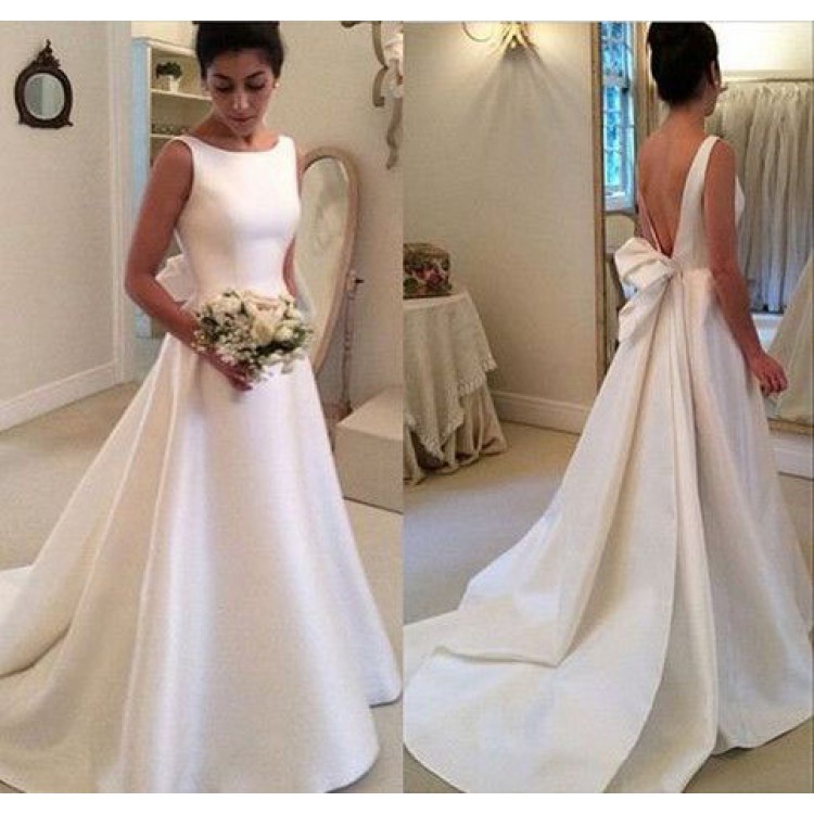 plain white bridal dress