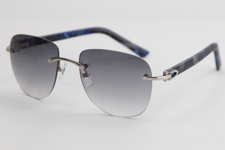 

Selling Rimless Metal Plaid Plank Sunglasses Unique Oversized Shapes Fanciful Glasses Fashion High Quality Eyewear Male and Female