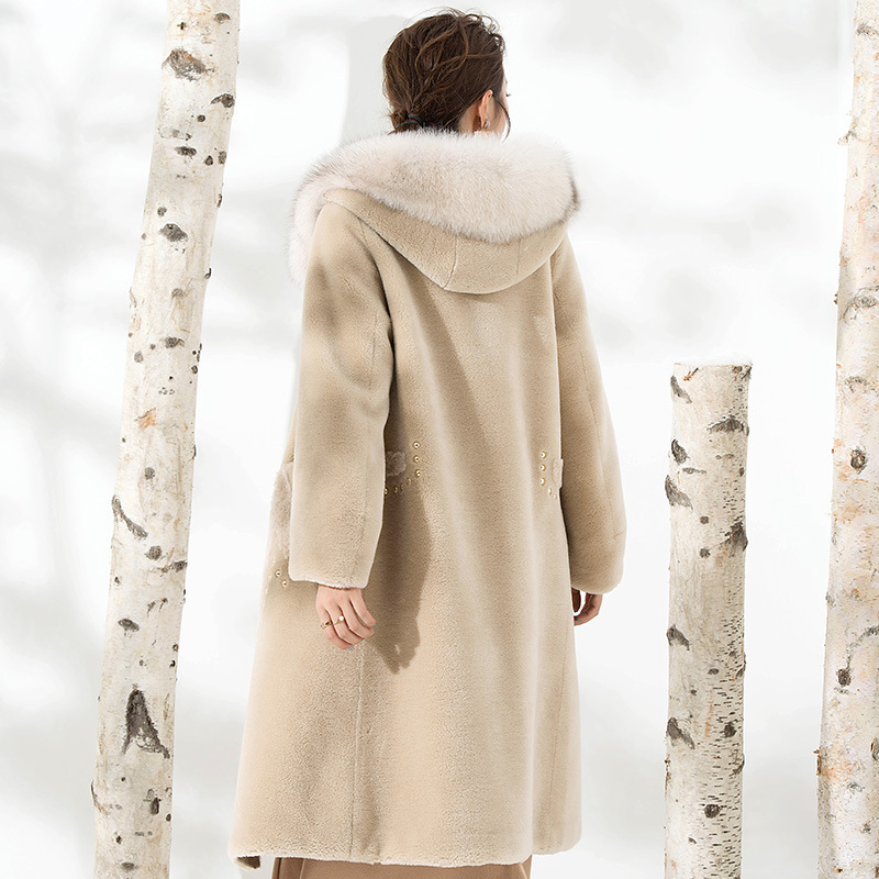 

Real Fur Coat Women Sheep Shearing Winter Coat Women Real Fur Collar Jacket Clothes 2020 Manteau Femme F808 YY1025, Blue