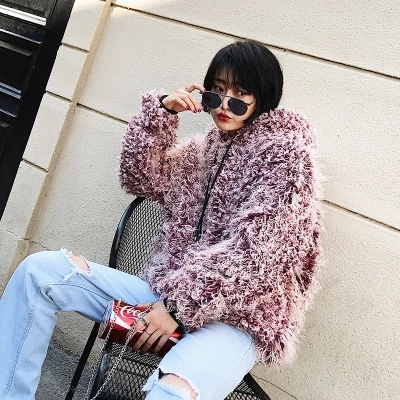 

12 New Style High-end Fashion Women Faux Fur Coat C16, As pic
