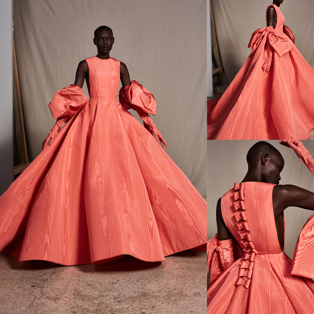 

Newest Ashi Studio Ball Gown Prom Dress Spaghetti Long Sleeve Satin Bow Party Dress Floor Length robes de soirée, Champagne