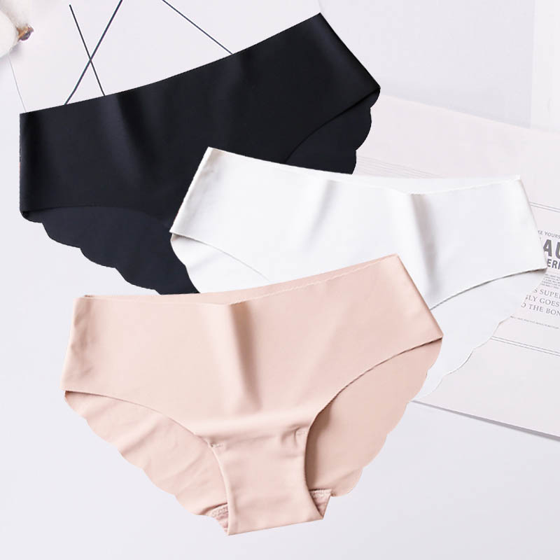 

3pcs/set Seamles Ice Silk Panties Sexy Low-rise Briefs For Women Ultra-thin Underwear G-String Female Underpants Intimate #D, 3pcs random