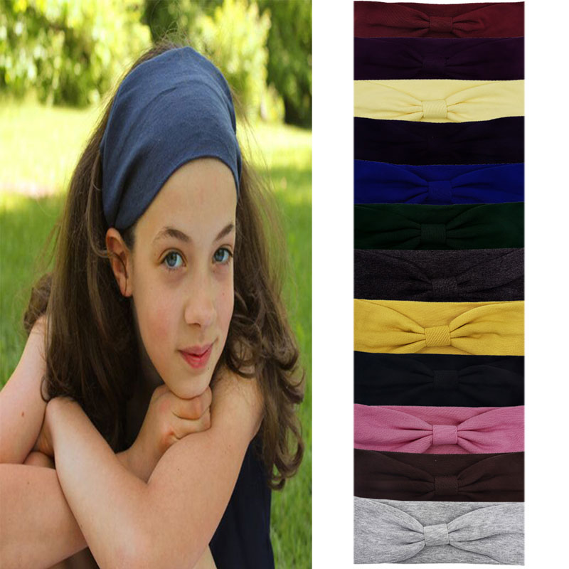 

Women Lady Fashion Bow Knot Turban Head Wrap Hairband Yoga Sport Headband Hair Band For Girl Hair Accessories