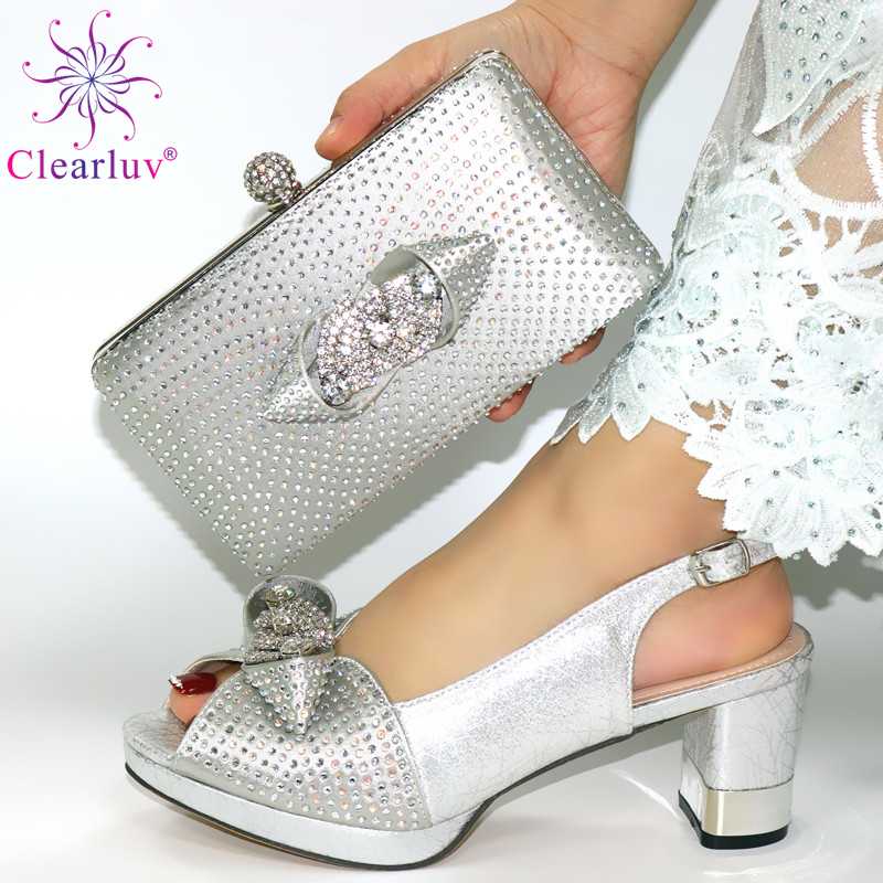shoes and clutch bags to match