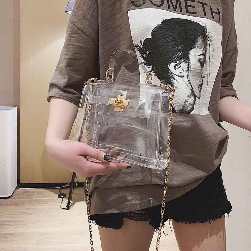 PVC Clear Jelly Bag For Women 2019 Luxury Handbags Women Bags Designer Transparent Purses And 