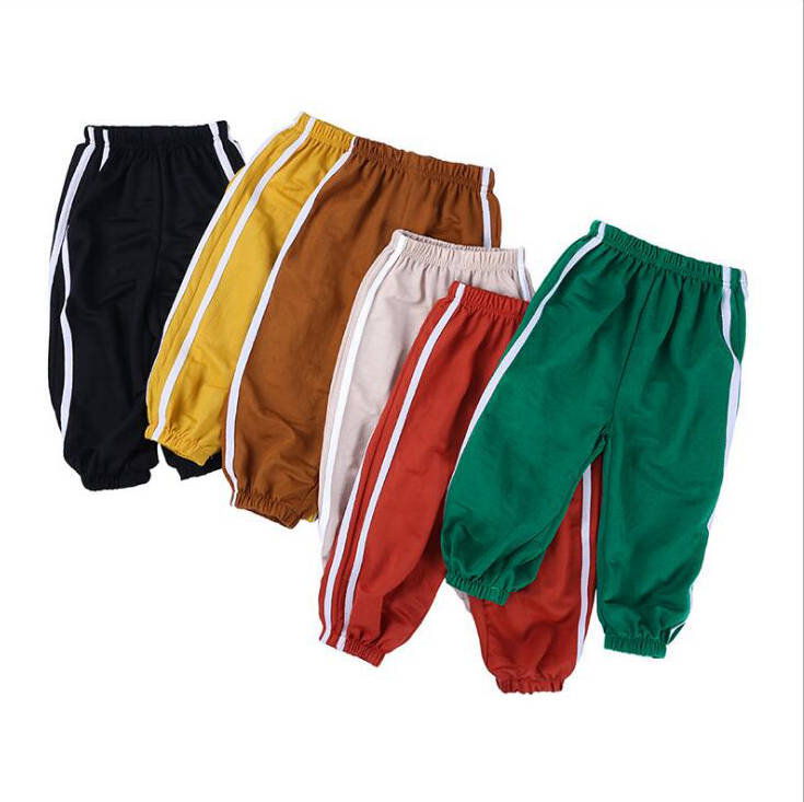 

Boys Pants Kids Summer Anti-mosquito Pants Striped Cotton Linen Lanterns Trousers Casual Buttons Bloomers Air-condition Knickerbockers D6475