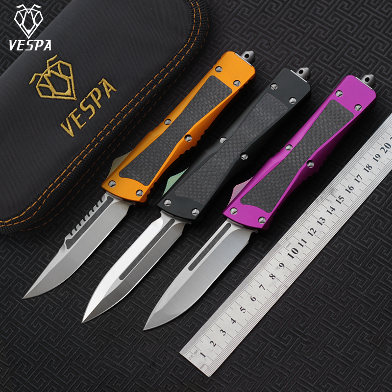

Free shipping,High quality VESPA blade:S35VN Satin (S/E.D/E),Handle:Aluminum+carbon fiber,Outdoor camping survival knives EDC tools