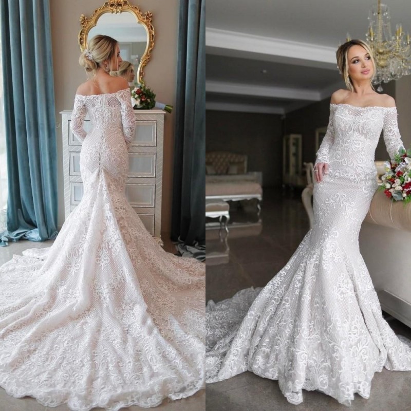 fit and flare with sleeves wedding dress