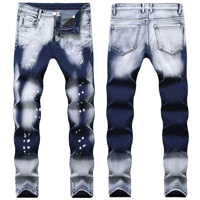 

Mens Casual jeans Two Colors jeans Tie Dye Painted denim pant Washed high quality, T-hq19823