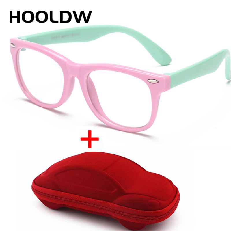 

HOOLDW Fashion Flexible Children Glasses TR90 Silicone Kids Eyeglasses Boys Girls Baby Optic Frame Computer Transparent Eyewears