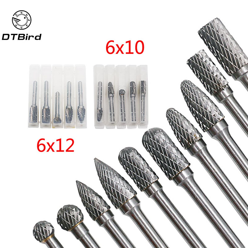 5pcs 1//4/'/' Hex Shank HSS Routing Router Bit Rotary Point Burr Die Grinder