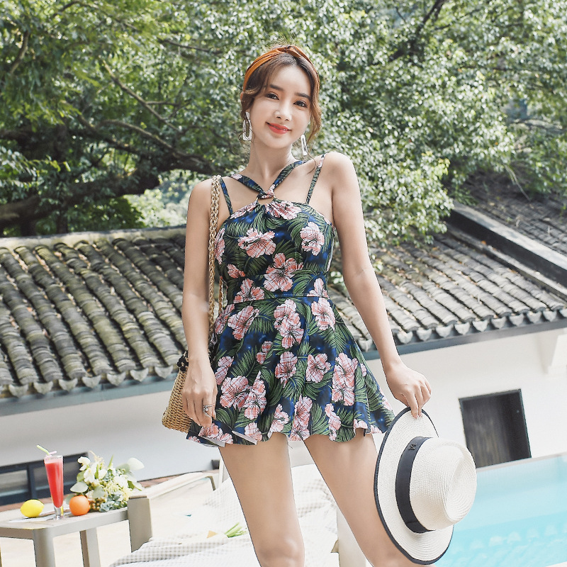 

Spring Swimsuit Sexy Women One Pieces Swimsuit Dress Swimwear Striped Hot Spring Bathing Suit Beach Wear