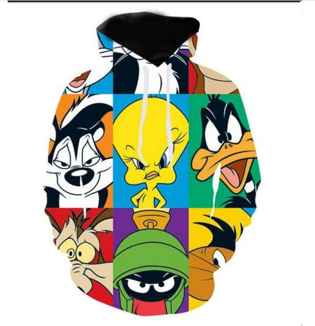

New Fashion Harajuku Style 3D Printing Hoodies Cartoon Looney Tunes Men Women Autumn and Winter Sweatshirt Hoodies Coats BWQ00252, Multicolor