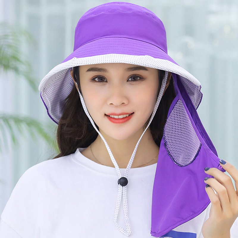 

Outdoor Windproof Cycling Sun Hat Removable Shawl Breathable Mesh Cap For Fishing Riding Hiking Camping Hats Foldable Sun Caps, Blue