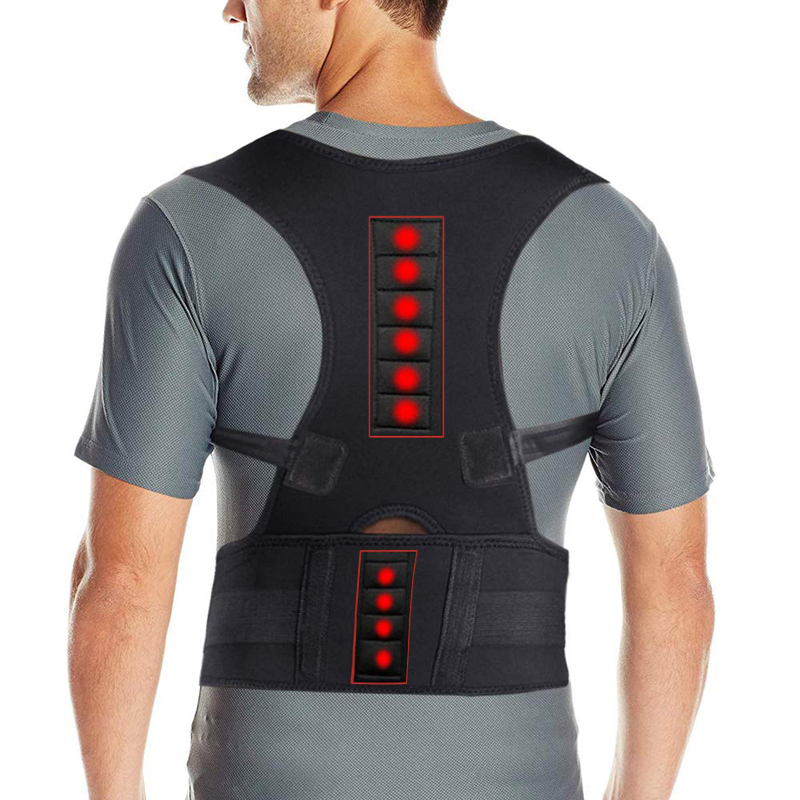 

Back Posture Corrector for Men Women Magnetic Lumbar Back Support Belt Brace for Sport Safety Running Fitness Belt, White