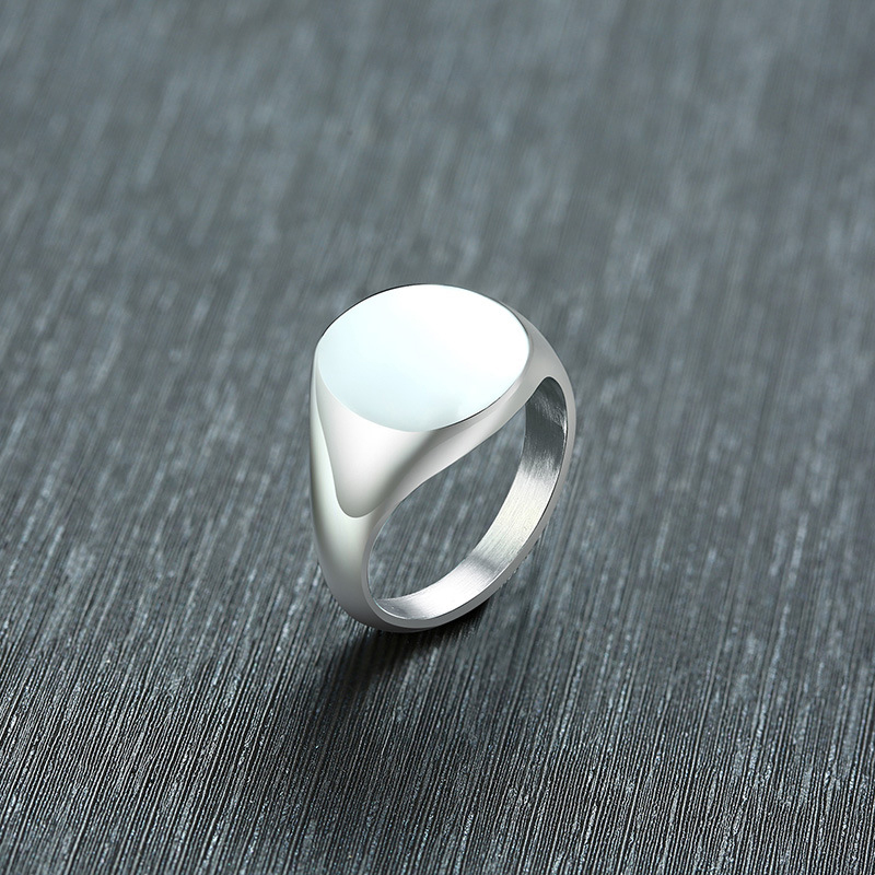 

Top quality 14mm rond Stainless steel men ring Simple and elegent Silver color Titanium Steel rings for women Size 6 7 8 9