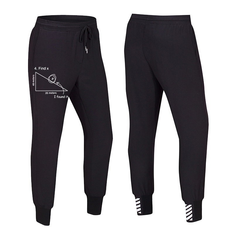 

2020 Streetwear Men Women Pants math print casual Unisex Sweatpants cool oversized Mens Joggers Sweatpants Trousers, Black 1
