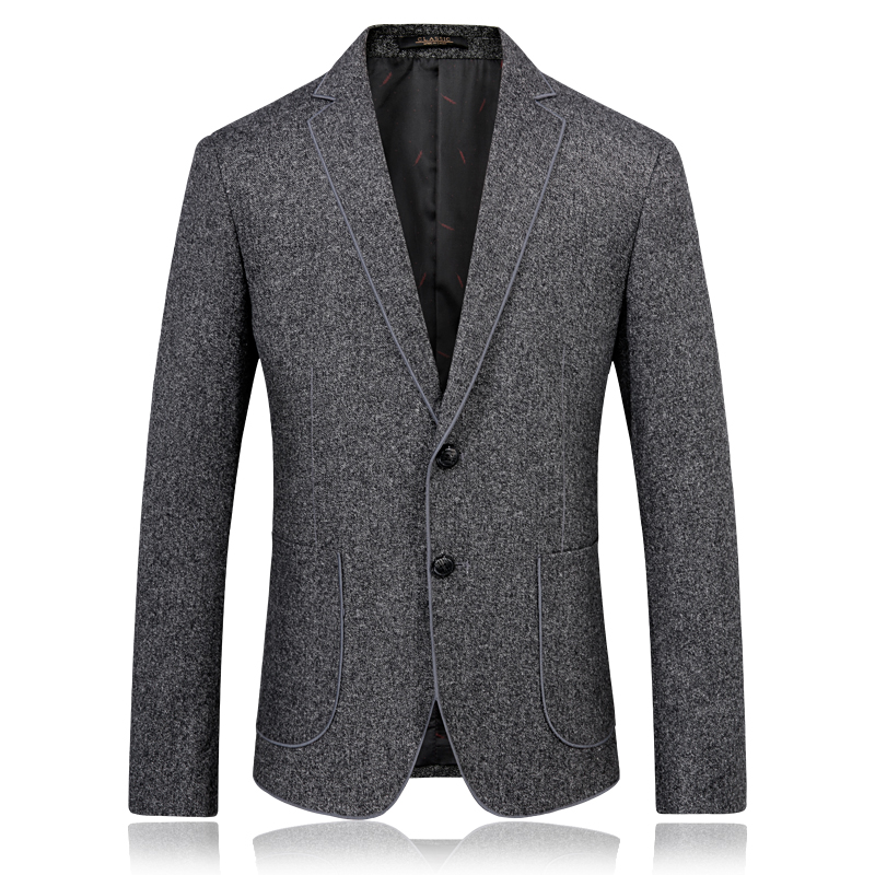 

2020 autumn single breasted men' casual blazers Mens coats jacket classics business woolen blazer men size, Gray