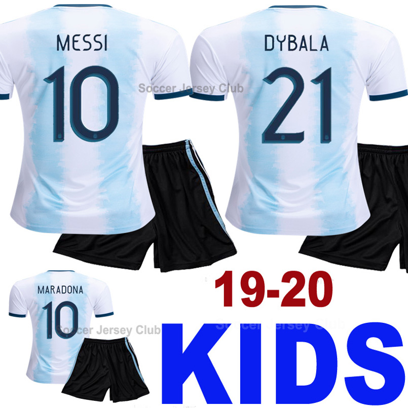 

2019 2020 Argentina Kids soccer jersey Copa America child MESSI DYBALA AGUERO HIGUAIN thailand quality football shirt Camisetas de futbol, Kids home