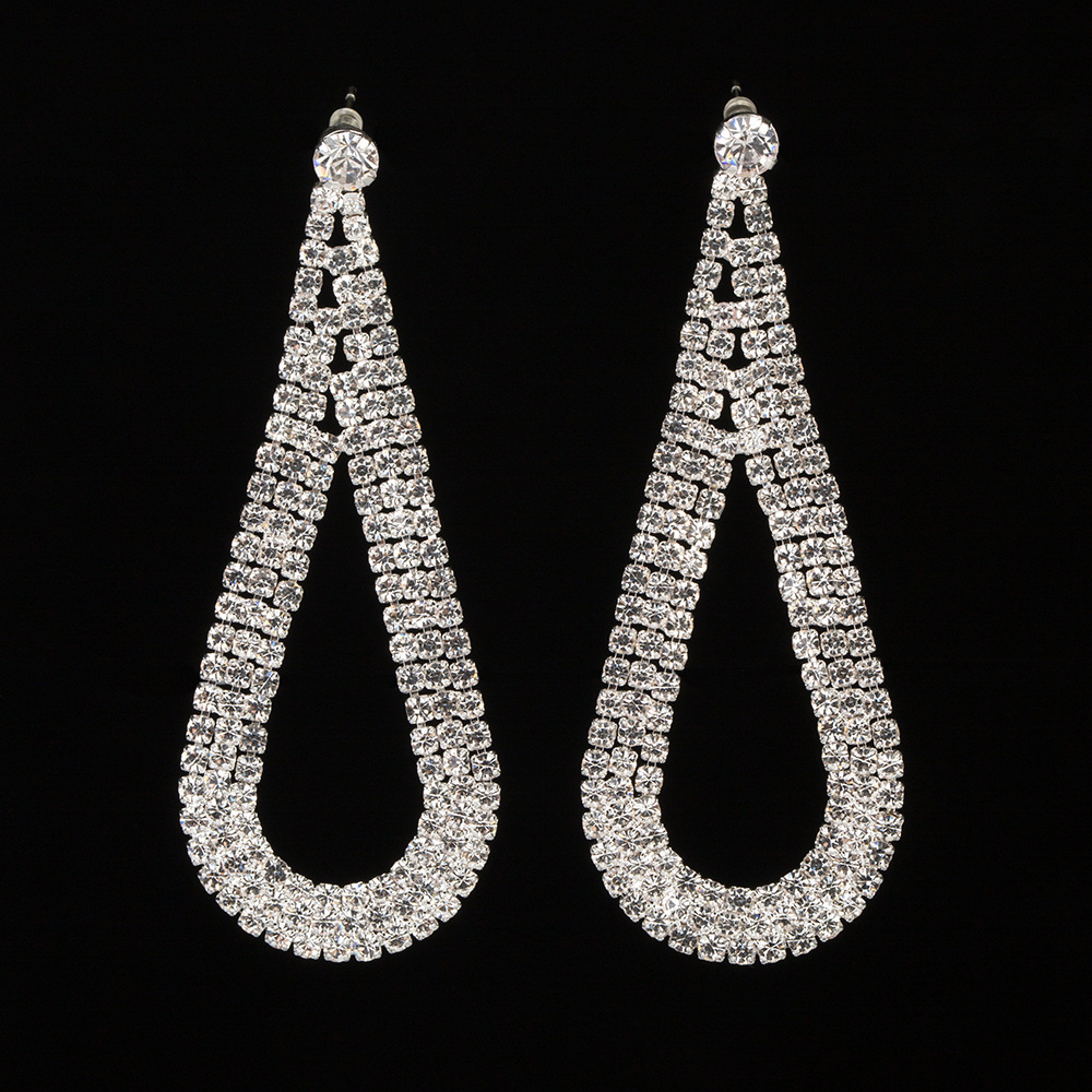 

Exaggeration Alloy Zirconium Shi Erhuan Eardrop Woman Personality Temperament Long Fund Drip Earring Ornaments piercing