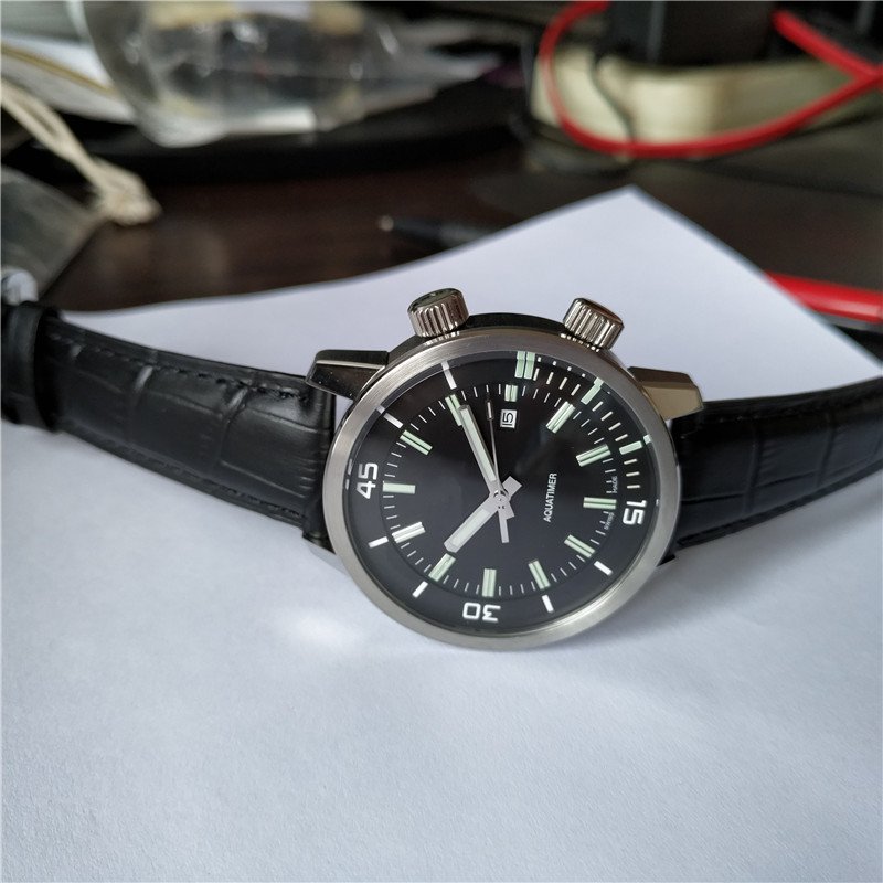 

2020 New Fashion Mechanical Men's Stainless Steel Automatic Movement Watch luxury mens Self-wind Watches Wristwatches Black Leather I21