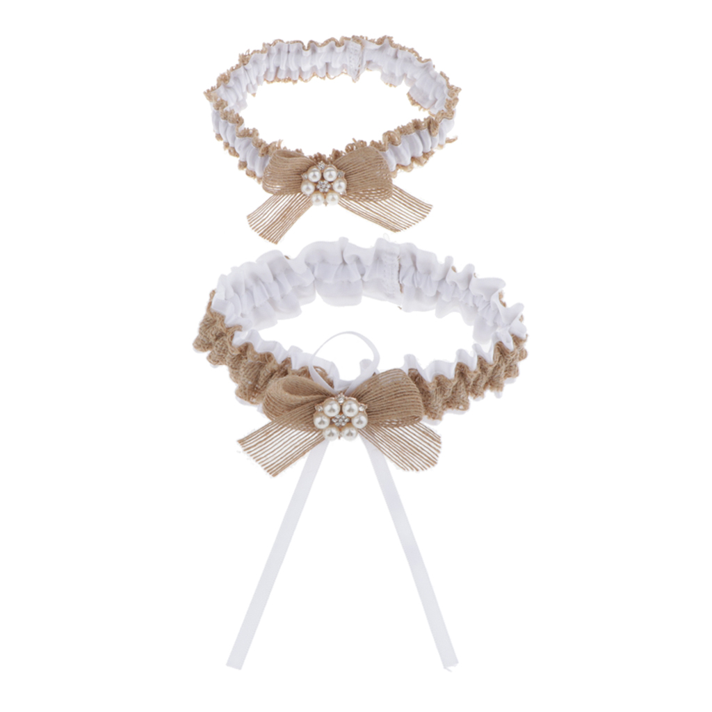 

2x Lovely Crystal Flower Leg Garter Belt Bow Thigh Strap Roleplay Costumes