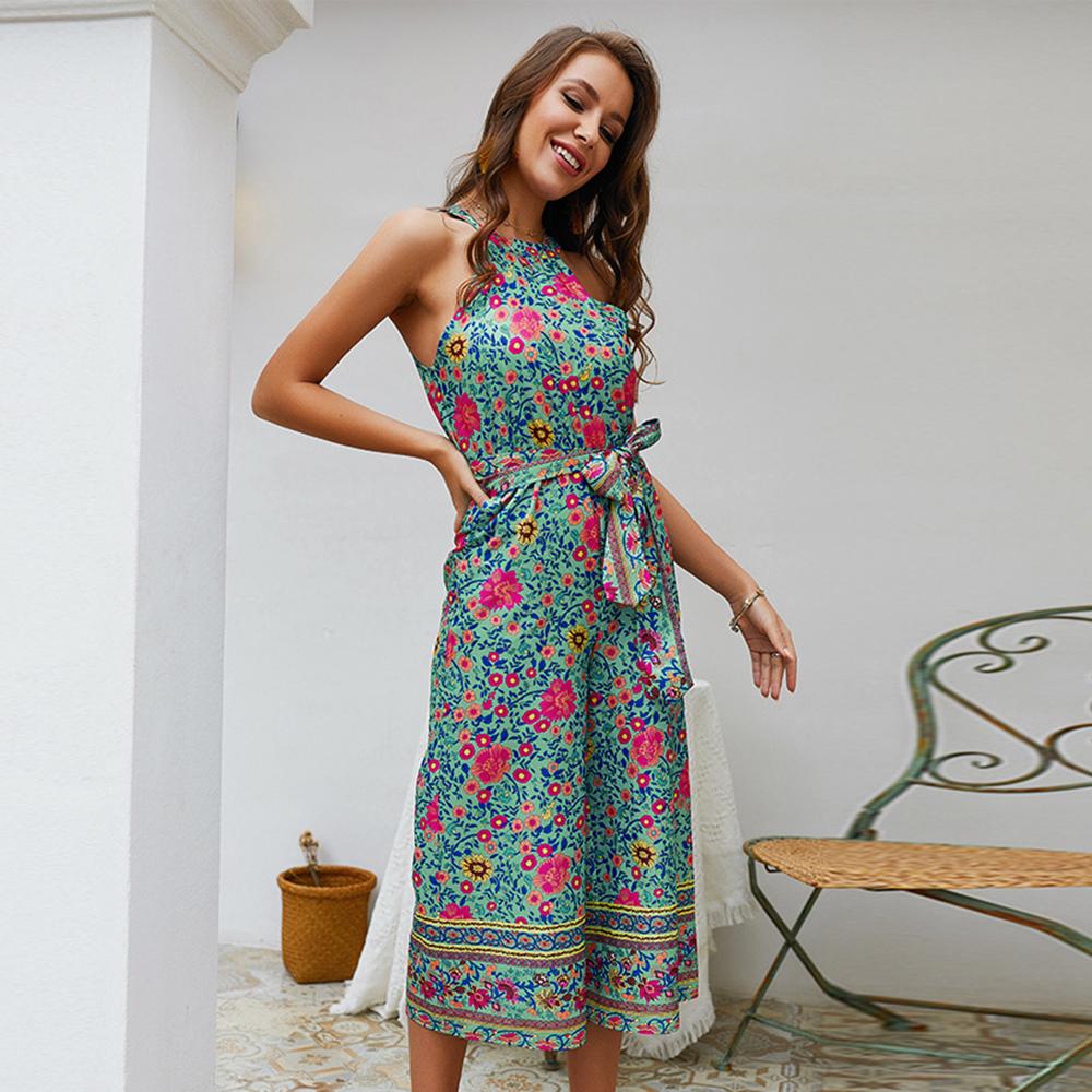 

Women Jumpsuit Ladies Romper Beach Summer Chiffon Tie Front Boho Fashion, Red