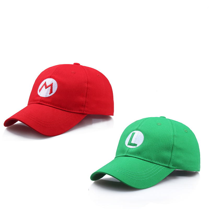 Super Mario Bros Luigi L carta Cap Deporte Béisbol Sombrero De Verano Verde Ajustable