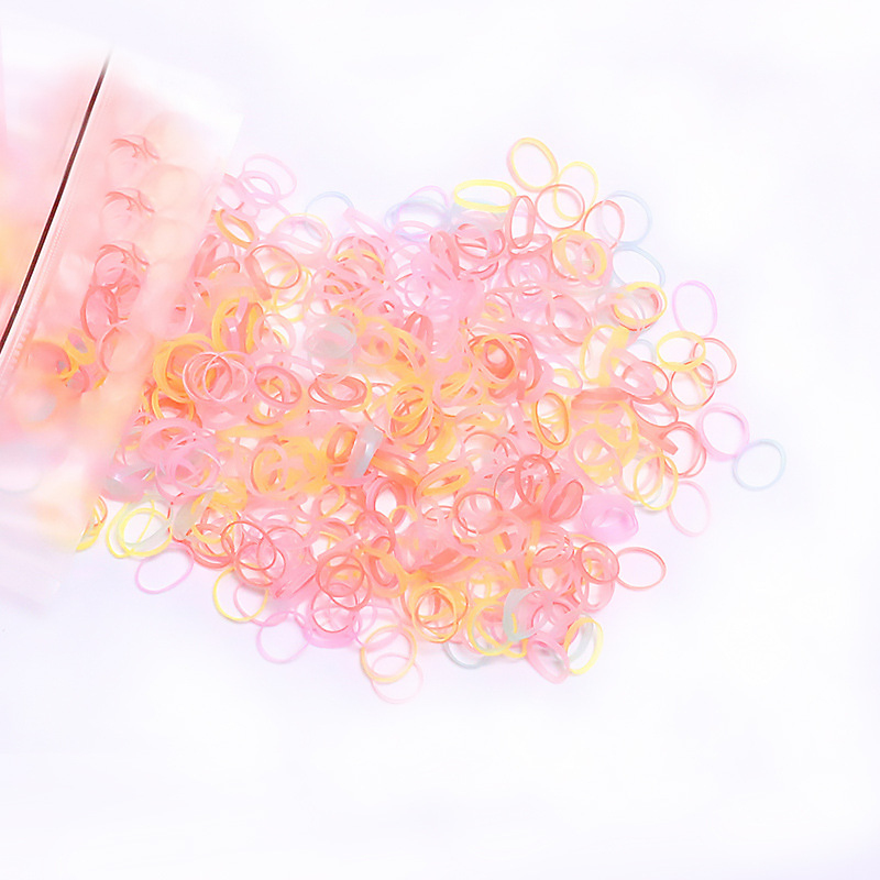 

1000/500PCS Girls Colorful Small Disposable Rubber Bands For Ponytail Holder Elastic Hair Bands Fashion Hair Rope Accessories