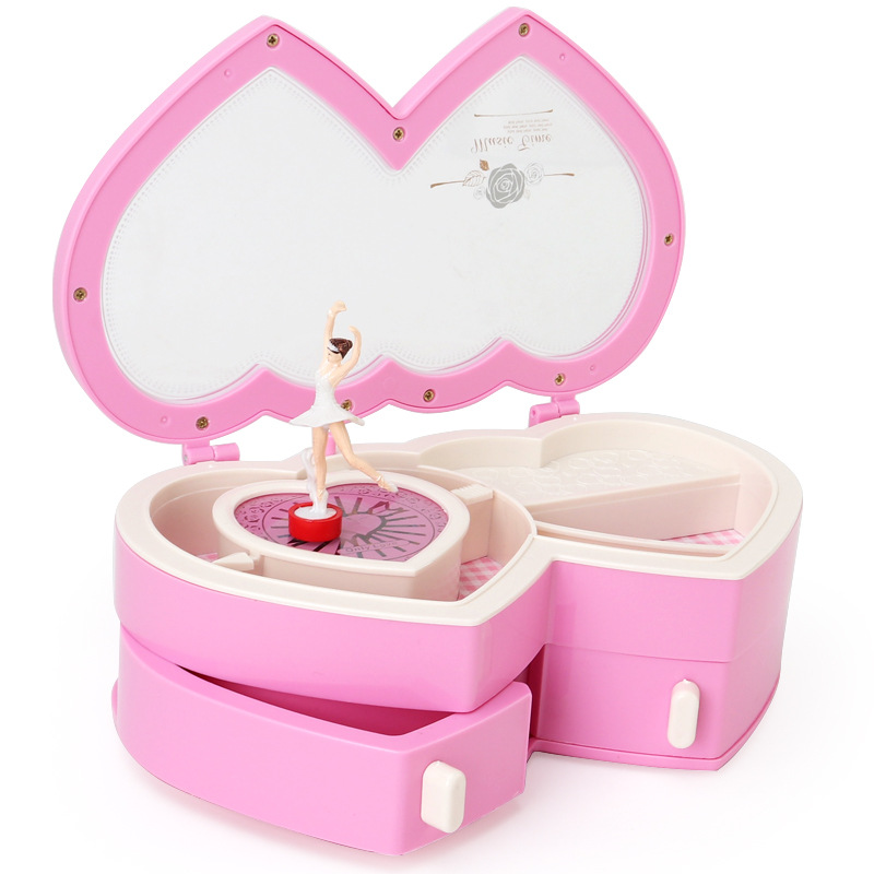 

Ballerina Musical Jewelry Box Storage Case for Little Girls Cute Musical Box for Children Gifts Pink