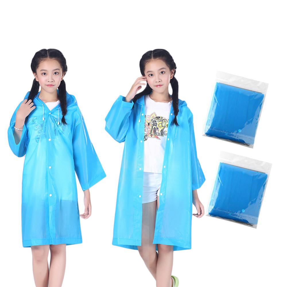 Kids Rain Coat Poncho Long Transparent Plastic Raincoat Cover Waterproof Hooded Rainwear Student Children Girl Boy Rain Gear L*5 gclSw