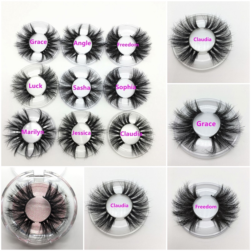 

25 mm Long 3D Mink Eyelashes Private Label Logo Mink Eyelash Extensions Dramatic Thick Mink Lashes Cruelty free Fluffy Natural False Lashes