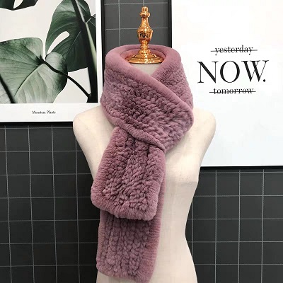 

Women Winter Real Rex Rabbit Fur Scarf Tightknit Warm Fluffy Soft