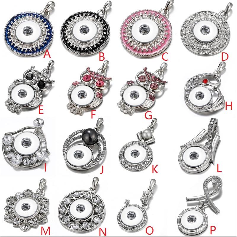 Pendentif bouton pression en cristal argenté, accessoires bijoux DIY 18mm, collier à pression gingembre pour femmes, cadeau de noël