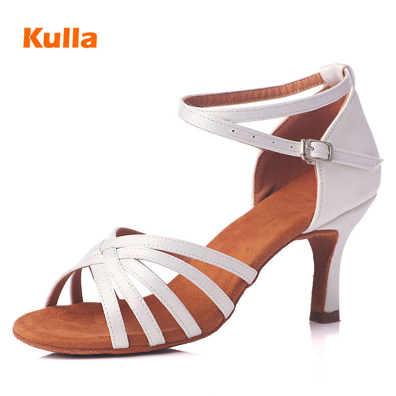 

Latin Dance Shoes Woman White Satin Ladies Girl's Professional Dancing Shoes Jazz Ballroom Party Salsa Dance Shoes 5cm/7cm Heel, White;red
