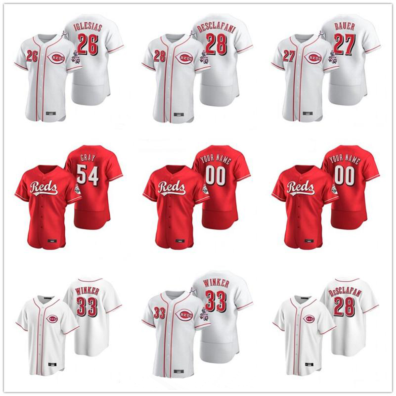 

2020 Jesse Winker Jersey Bruce Shogo Akiyama Yasiel Puig Tony Perez Tucker Barnhart Trevor Bauer White Baseball Jerseys Custom Stitched, Blue;black