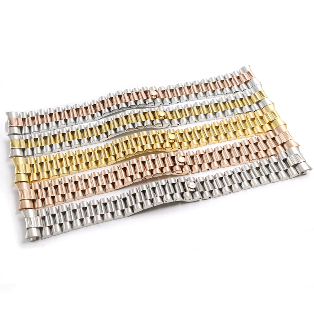

20mm President jubilee Watch Band Solid Curved End Screw Links for Rolex Stainless