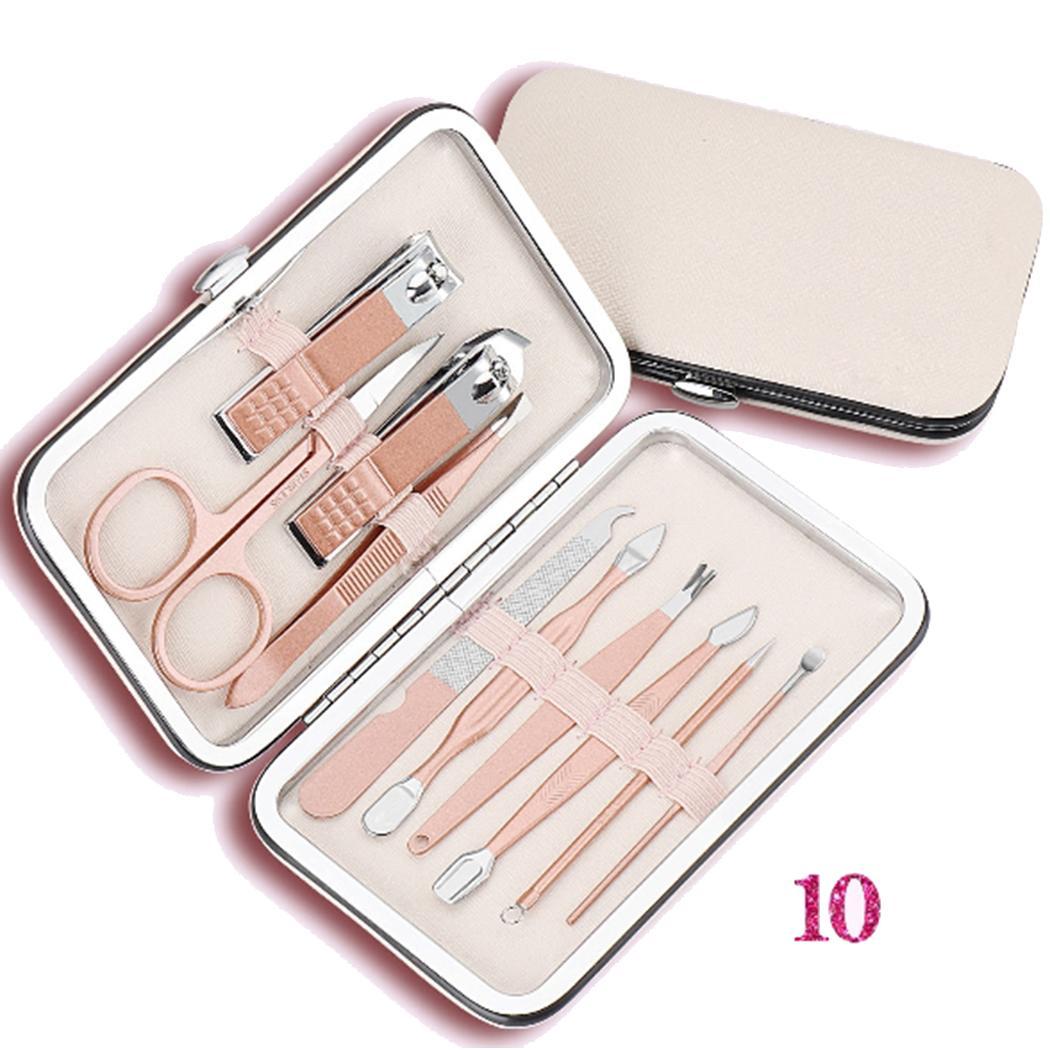 

Nail Scissors Suit Stainless Steel Nail Rose Red Clipper 300g Pedicure Tool Set