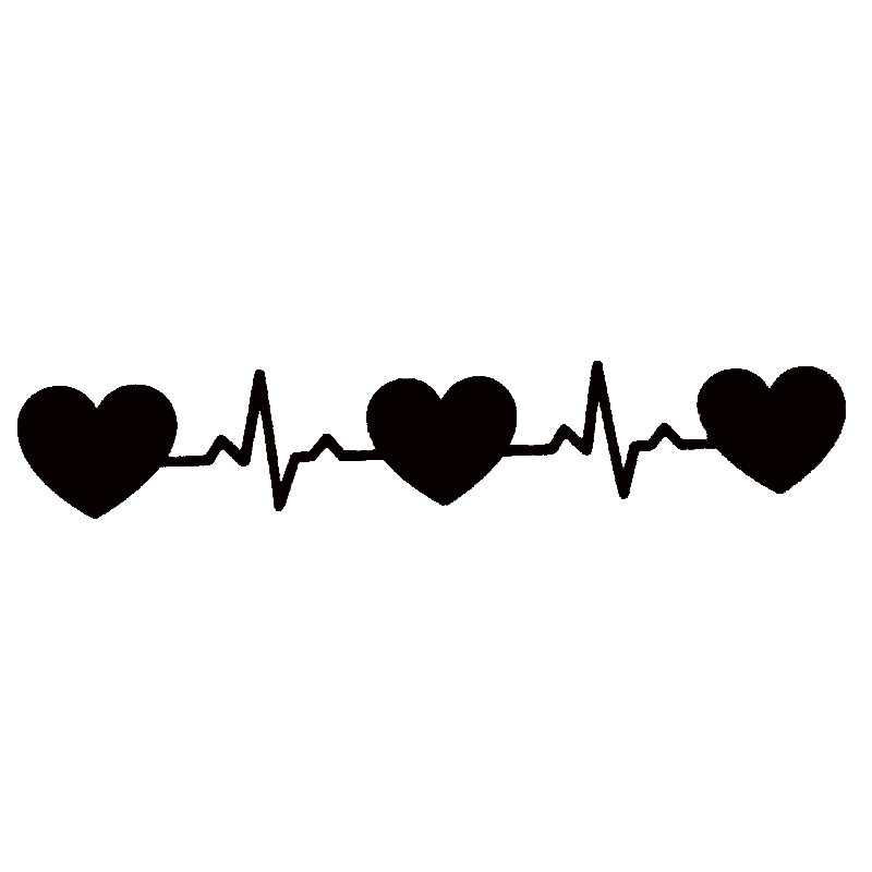 

18*3.4cm Fashion Personality Creativity Classic Attractive HEART HEARTBEAT LINE VINYL DECAL STICKER, Color