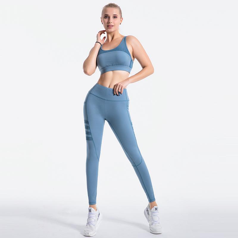 

Designer Yoga Sportwear Tracksuits Fitness 2 Piece Set Bra long pants Leggings two Piece Set Workout Clothes sexy Sports Gym Clothing female, Pink