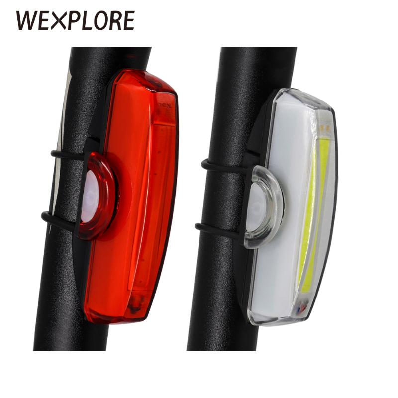

Bike Lights Rear Light USB Rechargeable Bicycle COB Lamp Led Tail Front Cycling Safety Set