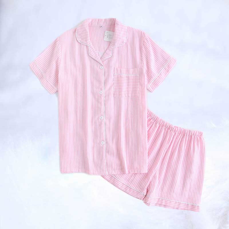 

2019 women homewear simple short s women 100% cotton short sleeves ladies pajama sets shorts Cute sleep wear lingerie femme, Beige