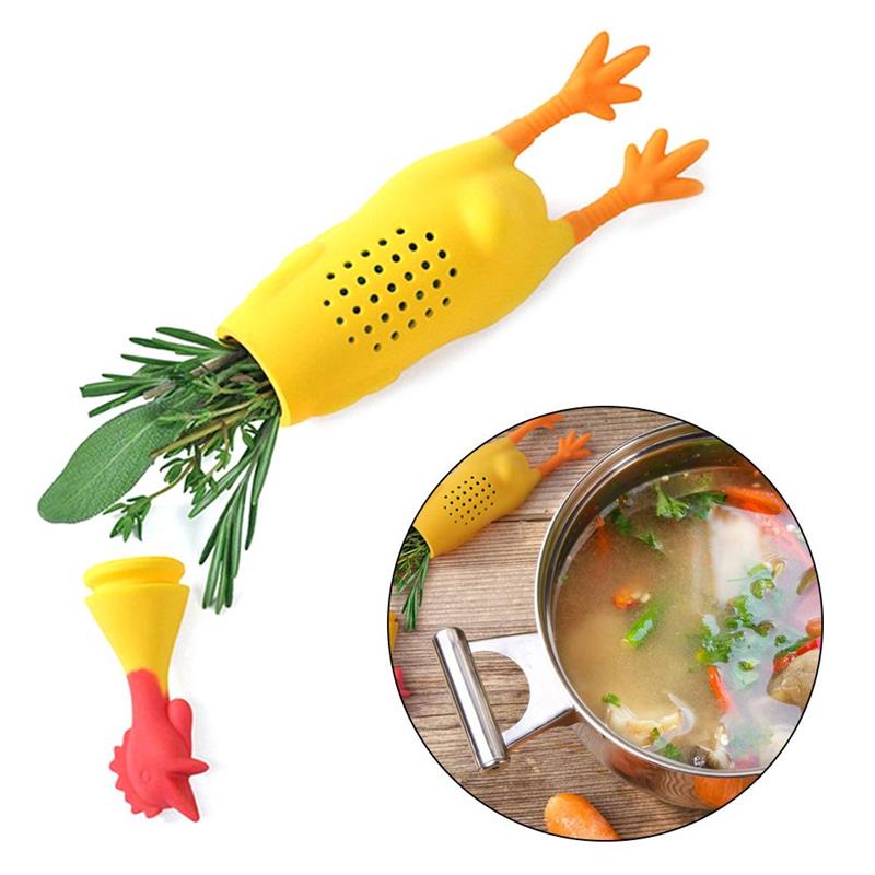 

Silicone Herb Infuser Scream Chicken Seasoning Pot Condiment Container Spice Box For Stewing Soup Kitchen Accessories